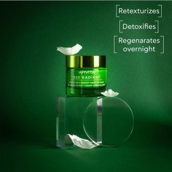 Apivita Bee Radiant Night Gel-Balm gel balsam detoxifiant pentru noapte și netezire - imagine 3